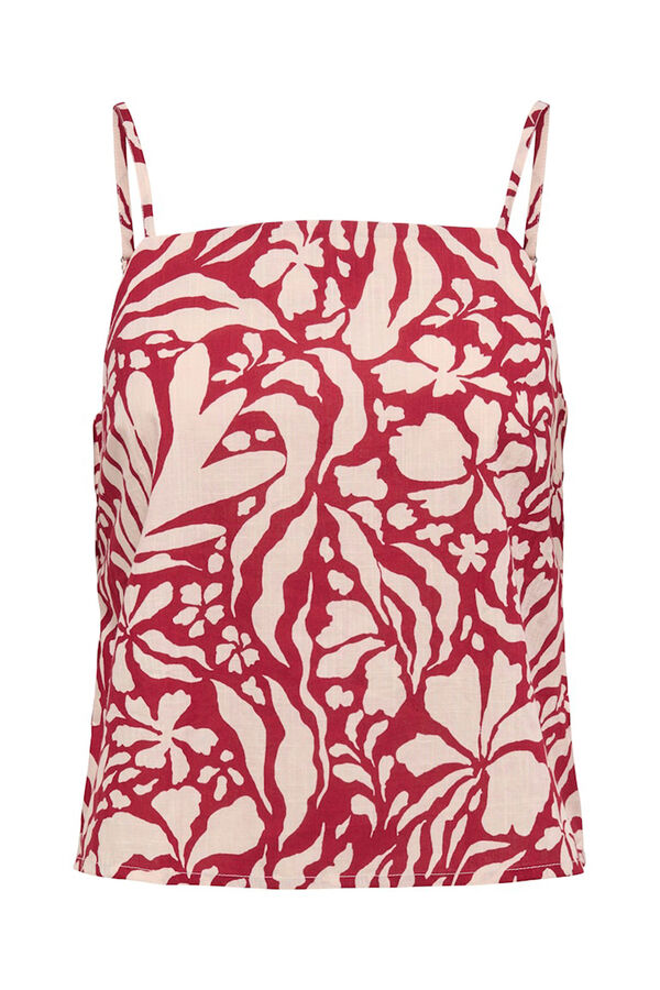 Only Blusa estampada de tirantes rojo