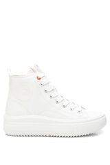 Refresh Bota Feminina Em Lona Bege  branco