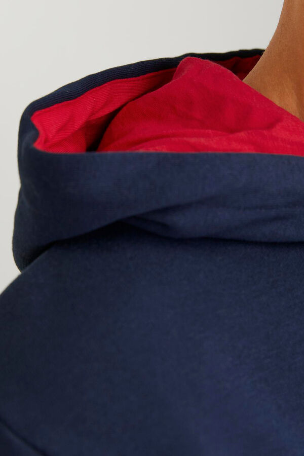 Jack & Jones Sweatshirt com capuz padr&atilde;o azul