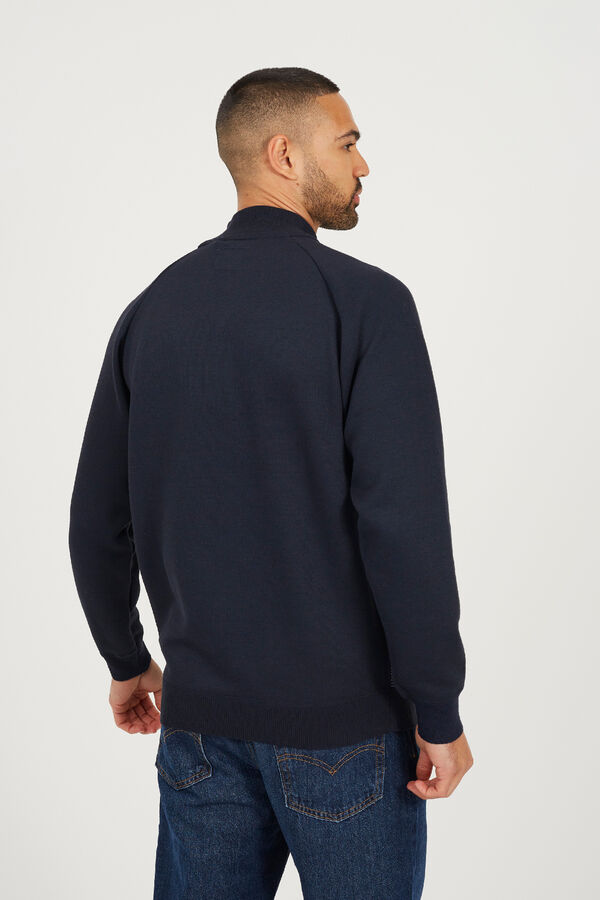 Brave Soul Jersey media cremallera azul