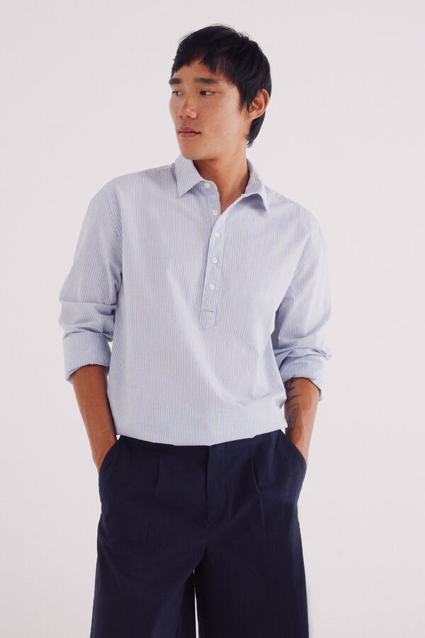 Springfield Camisa polera rayas azul