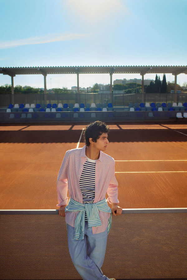 Springfield Camisa polera rayas rojo