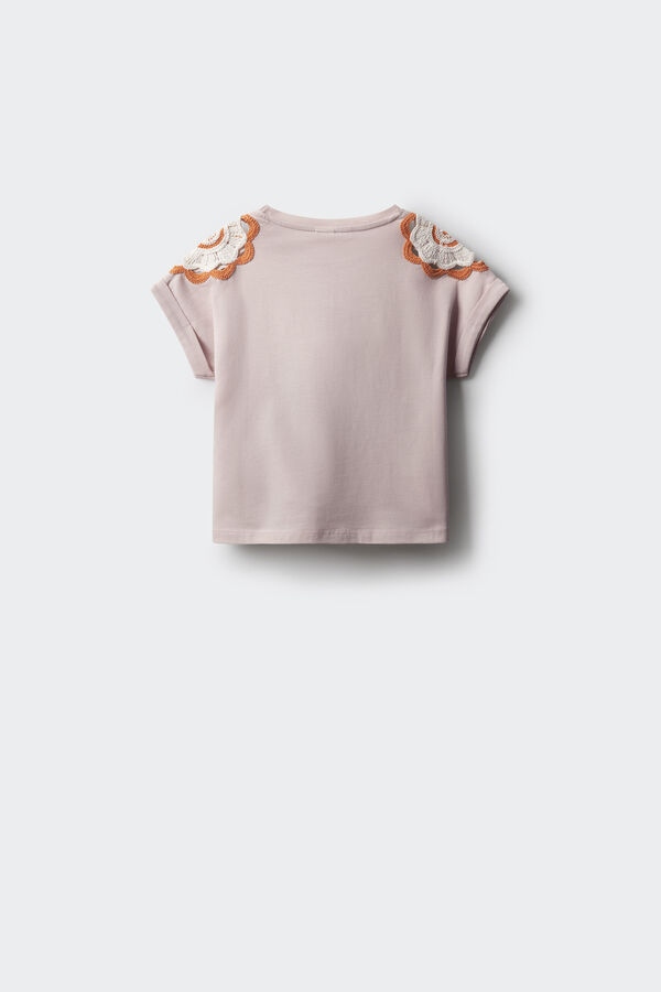 Springfield Kids Camiseta hombros crochet niña rosa