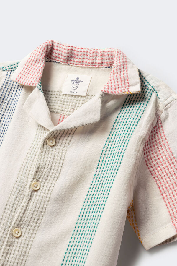 Springfield Kids Camisa manga corta rayas niño blanco