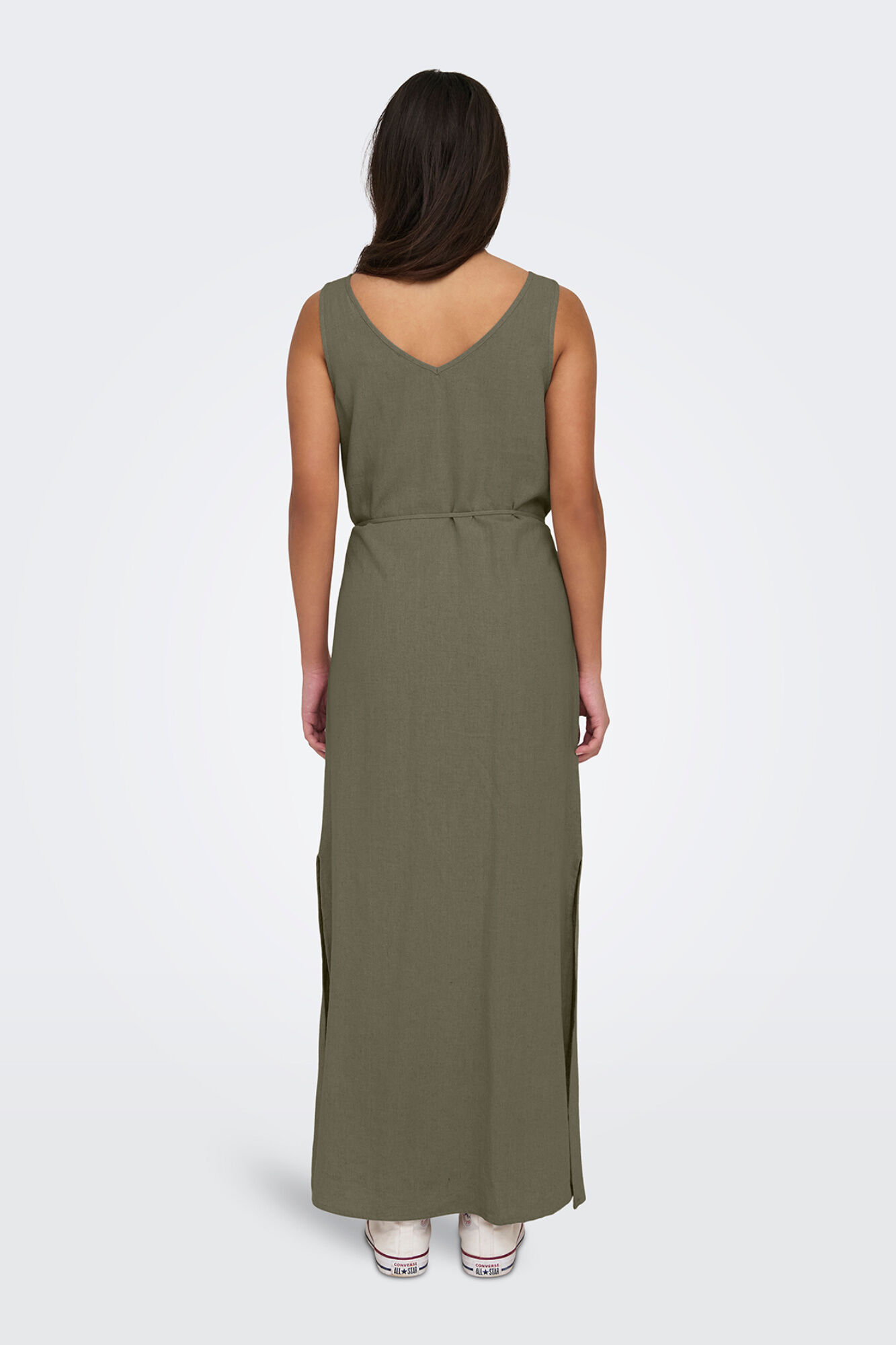 JDY Vestido comprido em linho