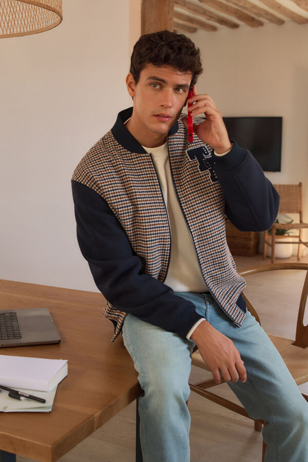 Springfield Bomber combinada varsity cuadros azul