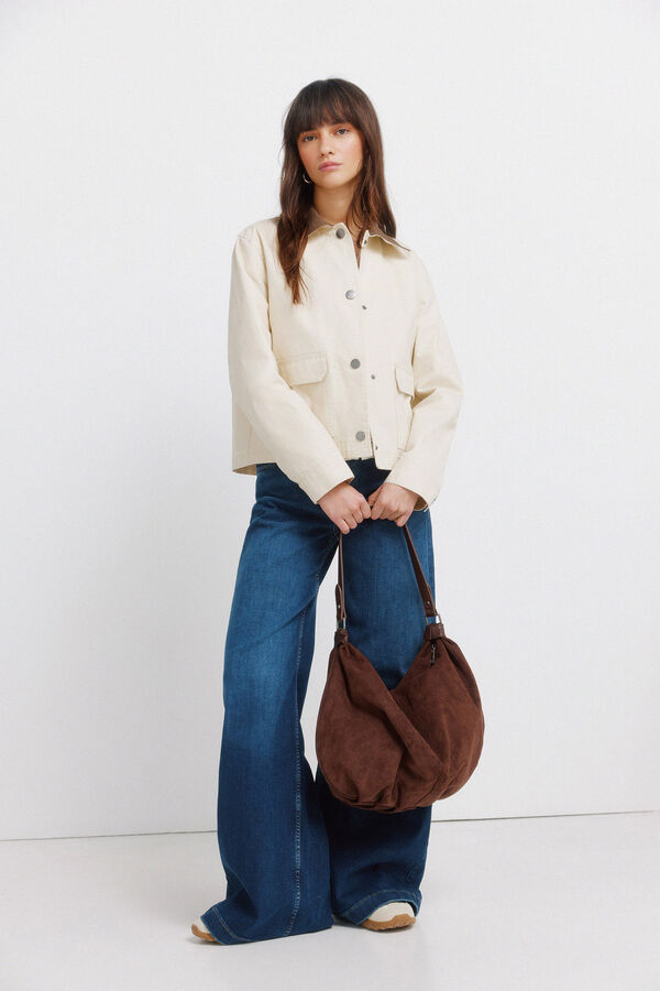 Springfield Chaqueta corta beige algod&oacute;n beige