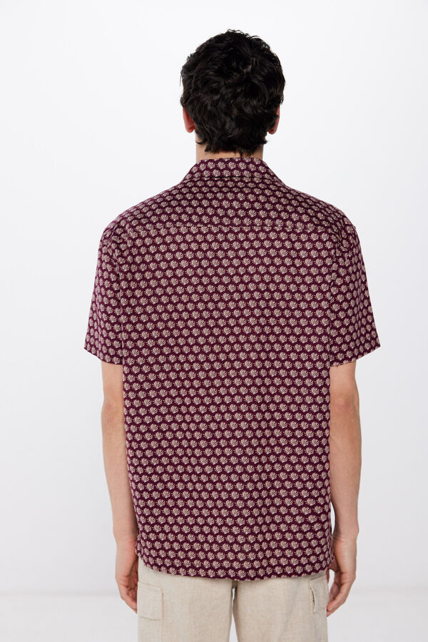 Springfield Camisa de manga curta linho impresso estampado