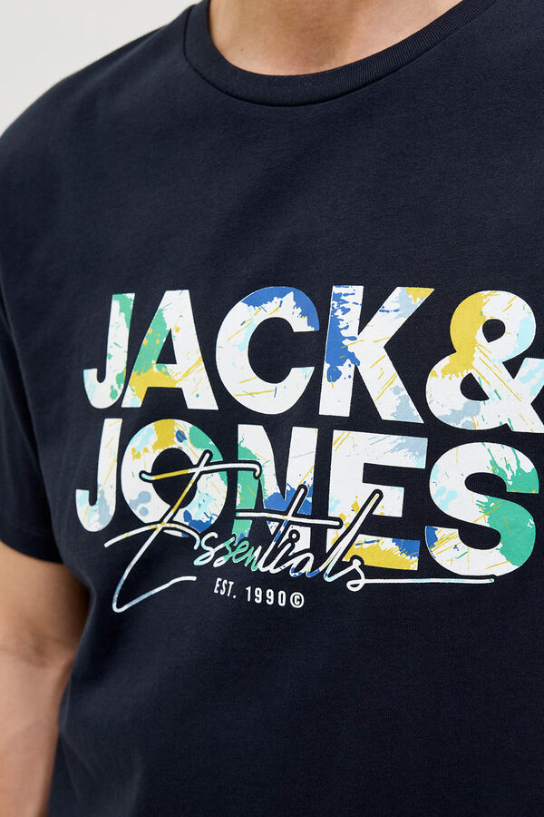 Jack & Jones Camiseta regular fit estampada azul