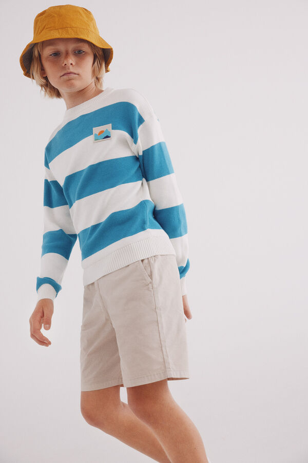 Springfield Kids Bermudas calças chino leves de menino bege