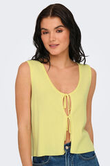 JDY malha de Colete com laços estampado