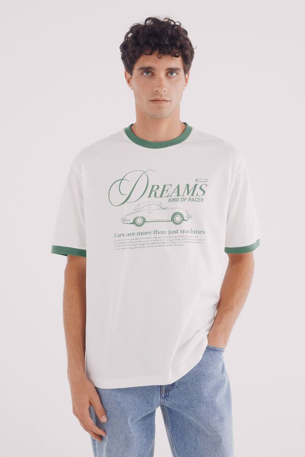 Springfield Camiseta contraste stay dreams marfil