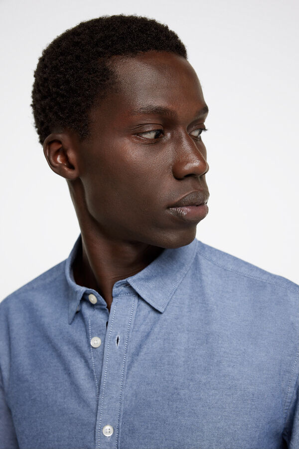 Springfield Camisa pinpoint coderas azul