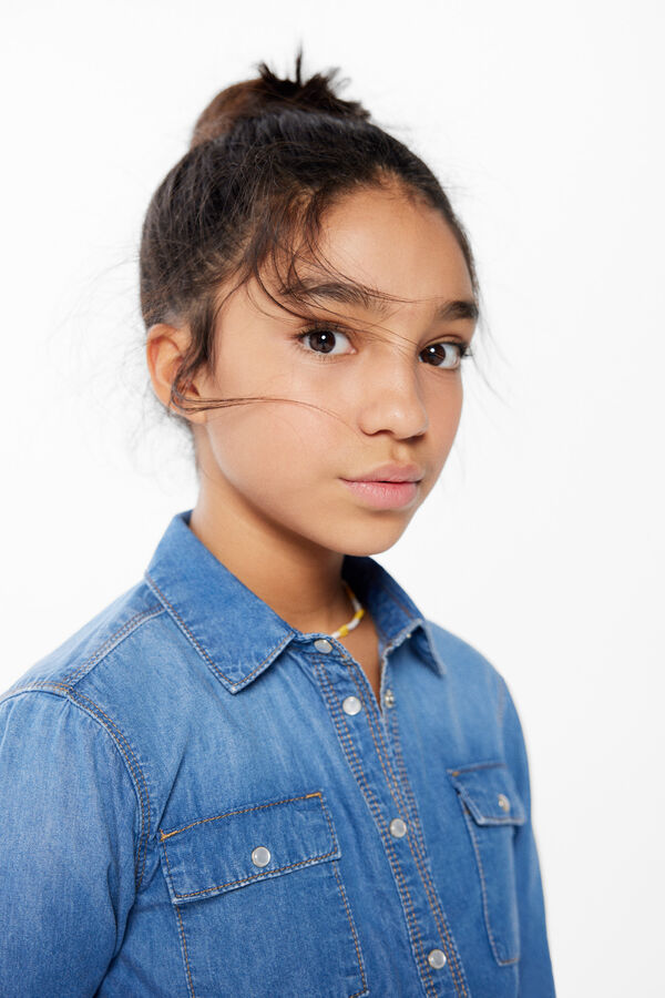 Springfield Kids Blusa denim menina azul