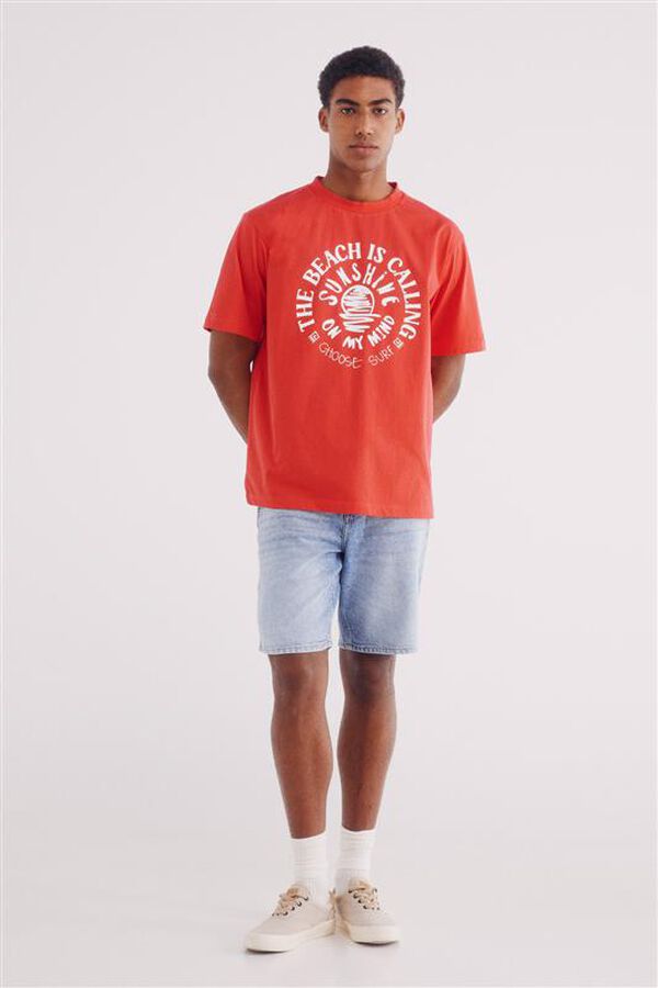 Springfield Camiseta Beach Calling vermelho