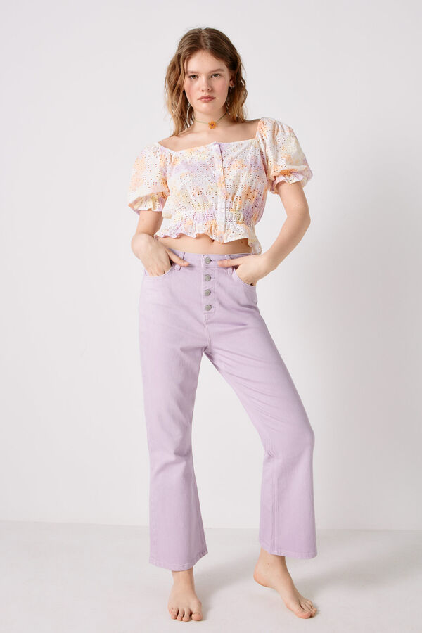 Springfield Jeans Cor Cropped roxo