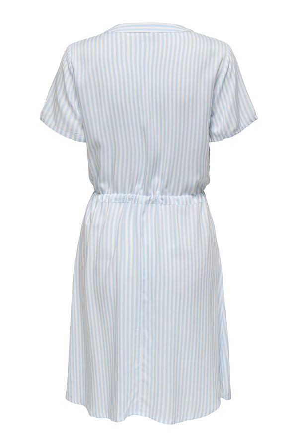 JDY Vestido curto &agrave;s riscas branco