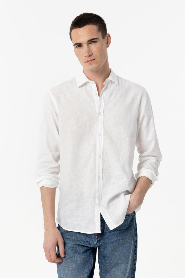 Tiffosi Camisa Regular Fit Linho branco