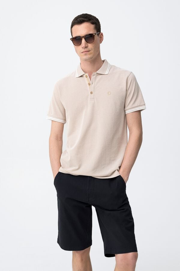 Tiffosi Polo com ajuste regular bege