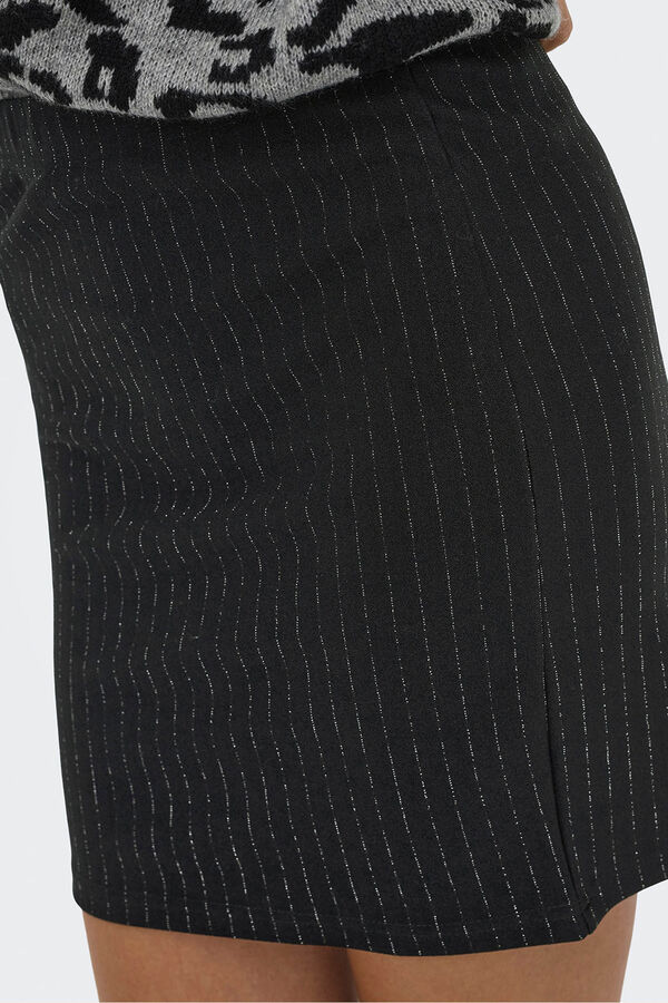 JDY Falda corta lurex negro