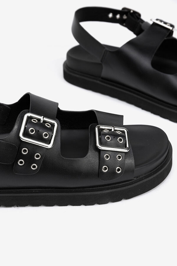 Tiffosi Sand&aacute;lias com fivelas preto