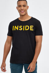Inside Camiseta B&aacute;sica Print Logo negro