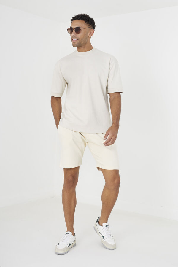 Brave Soul Camsieta oversize con manga corta marfil