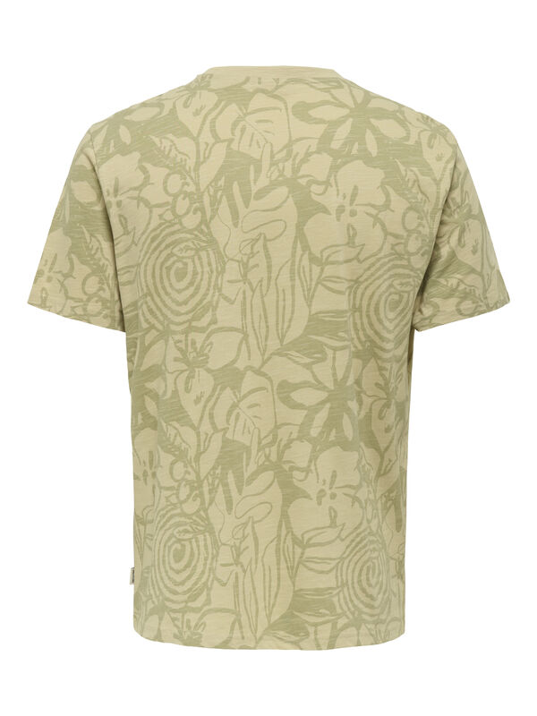 Only & Sons Camiseta manga corta estampada marr&oacute;n