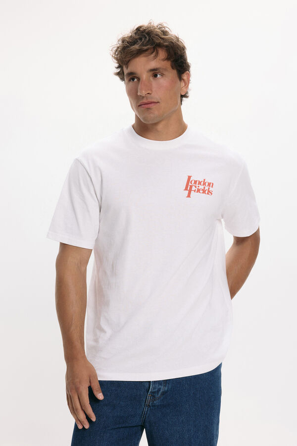 Only & Sons Camiseta dibujo frontal y trasero blanco