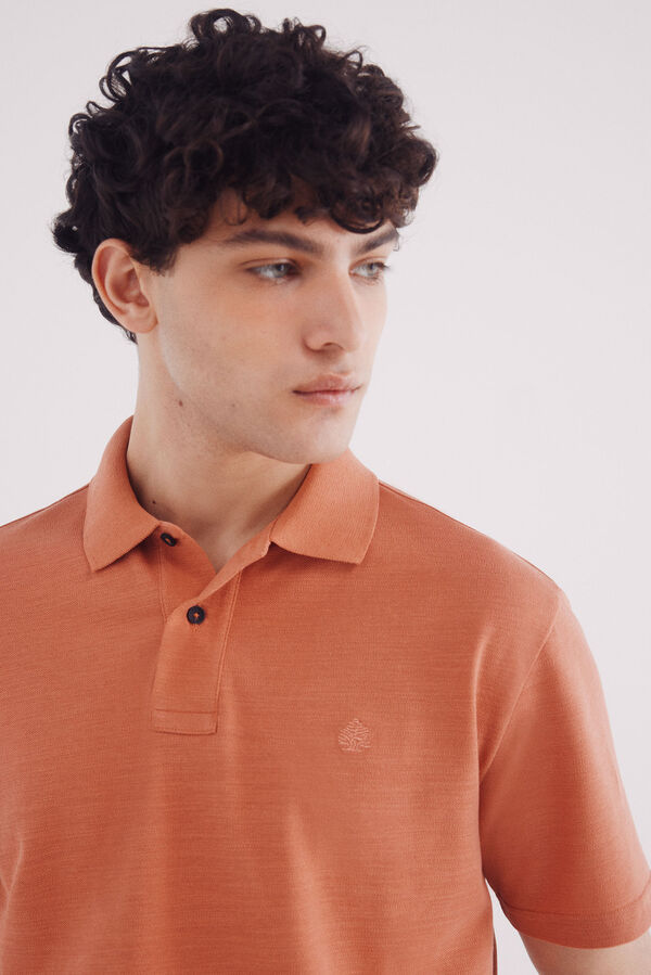 Springfield Polo piqué fantasía color regular fit naranja