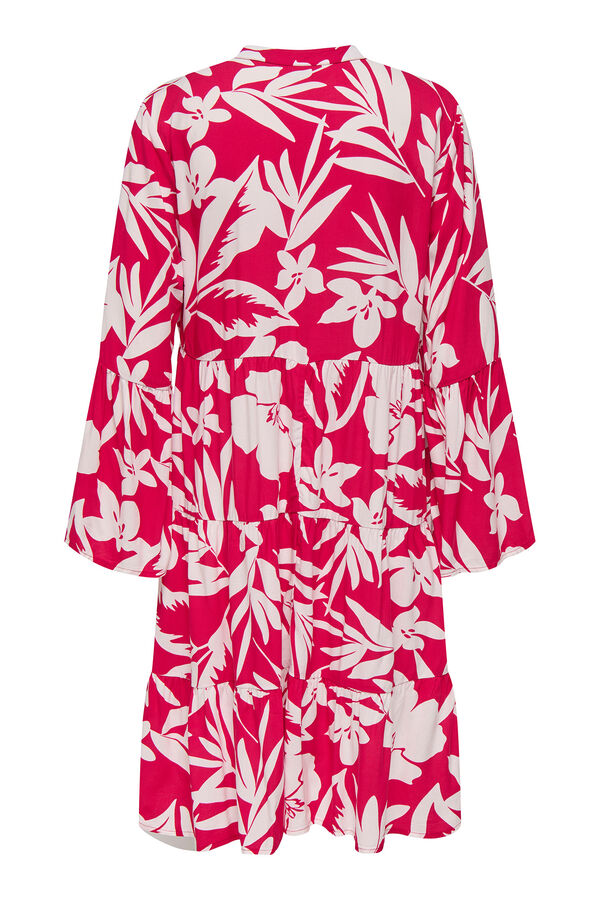 JDY Vestido curto com folhos vermelho