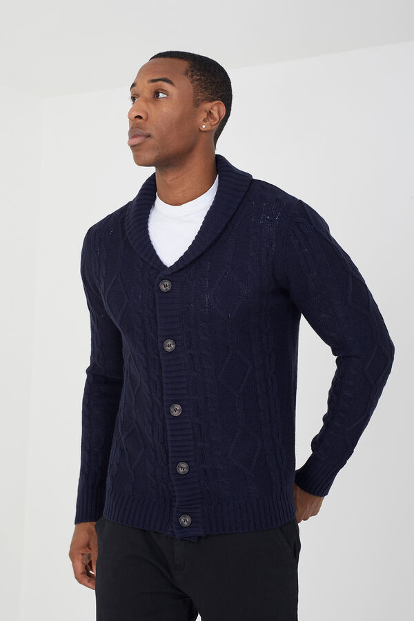 Brave Soul Chaqueta de punto con ochos azul