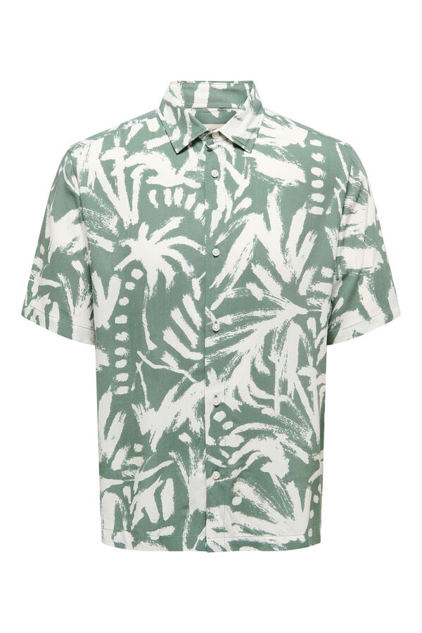 Only & Sons Camisa de manga curta verde