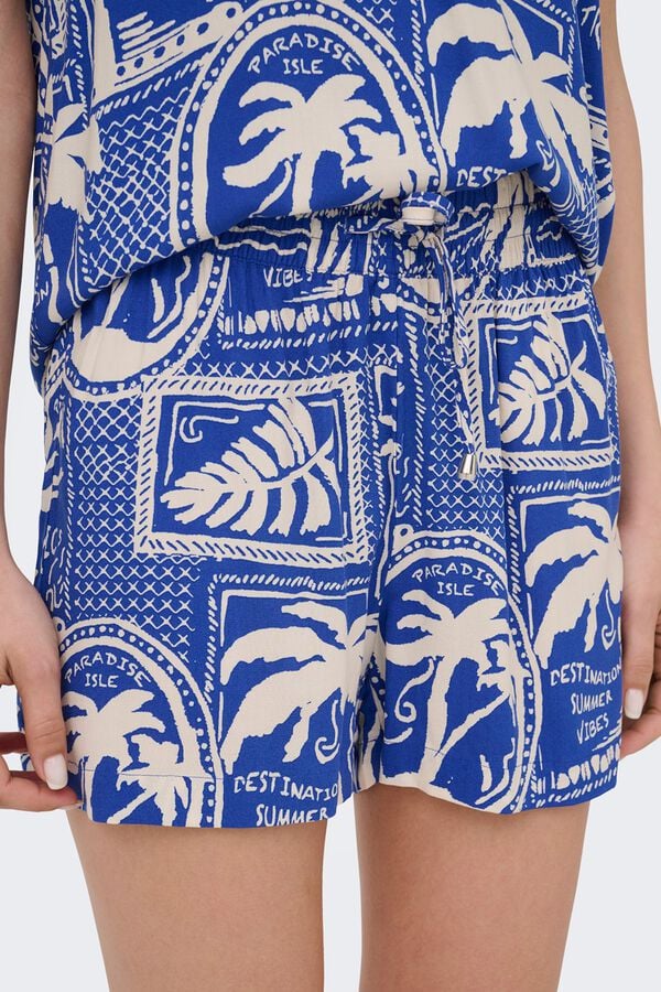 JDY Cal&ccedil;&otilde;es fluidos estampados azul