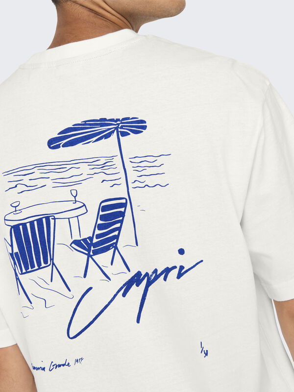 Only & Sons Camiseta manga curta estampada branco