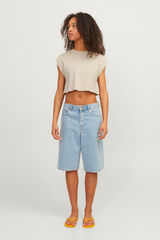 Jack & Jones T-shirt cropped sem mangas de mulher bege
