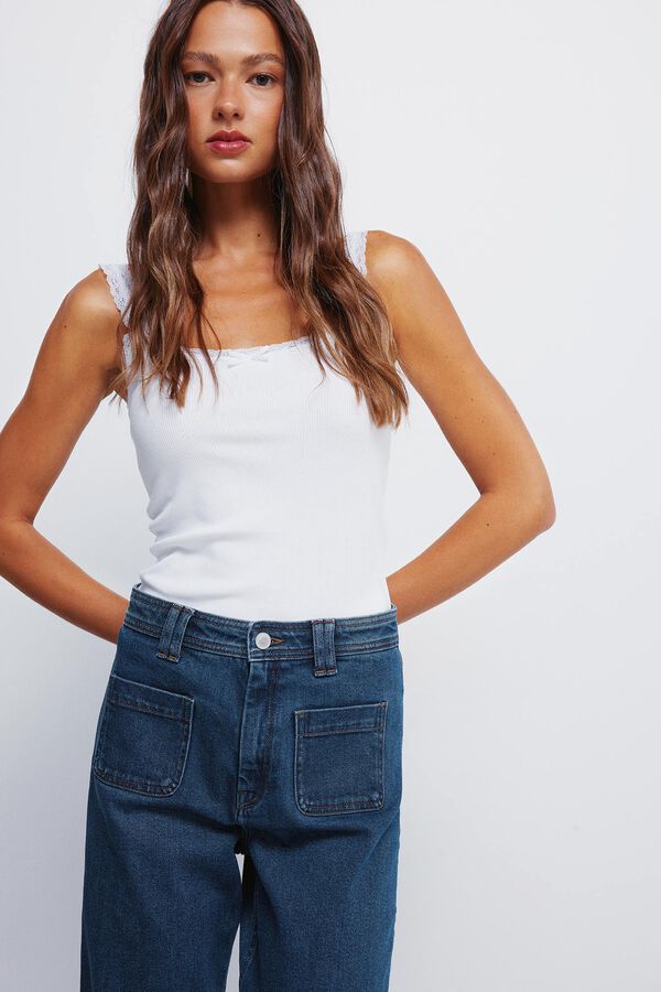 Springfield Jeans super flare confort&aacute;vel azul