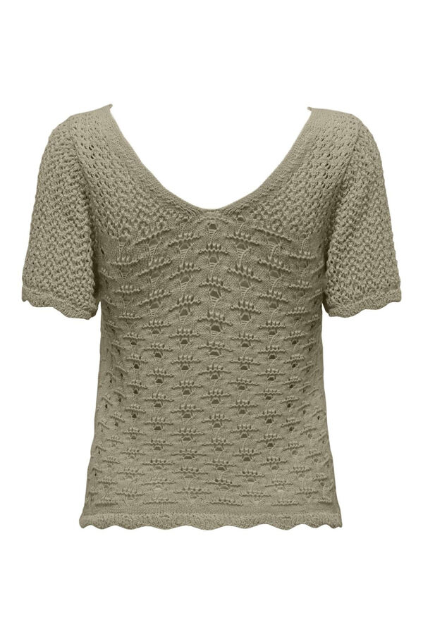 Only Top malha crochet  verde