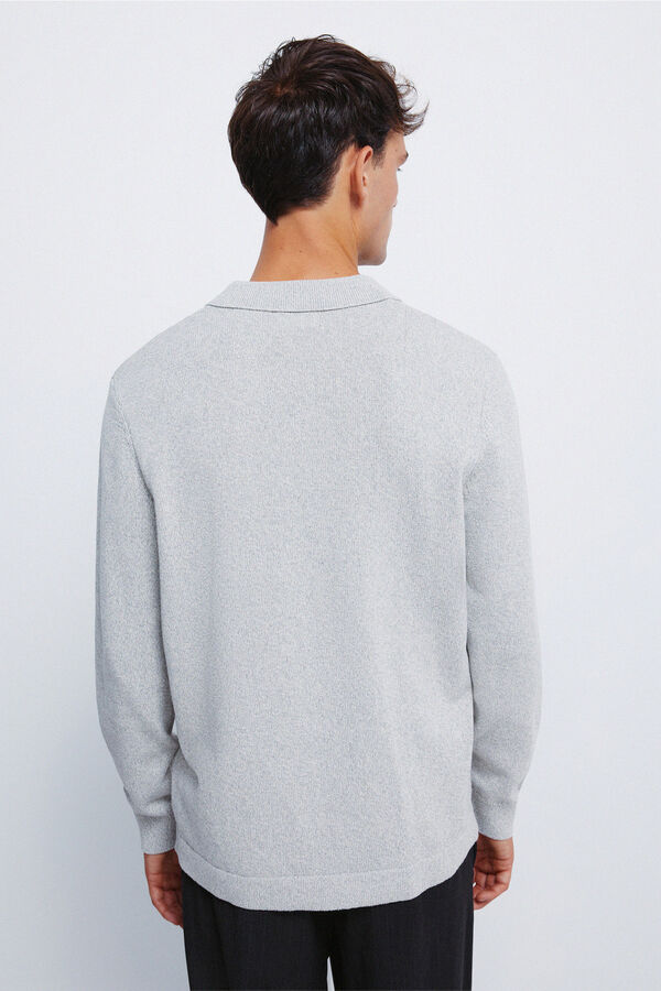 Springfield Jersey cuello polo botones gris