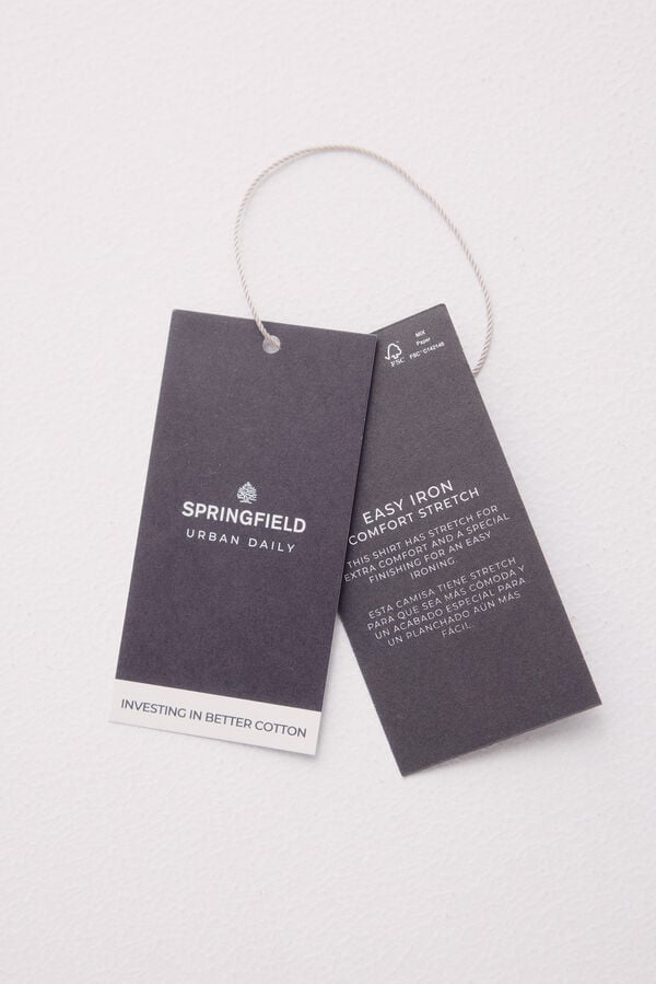 Springfield vestido slim fit com look polo piqu&eacute; cru