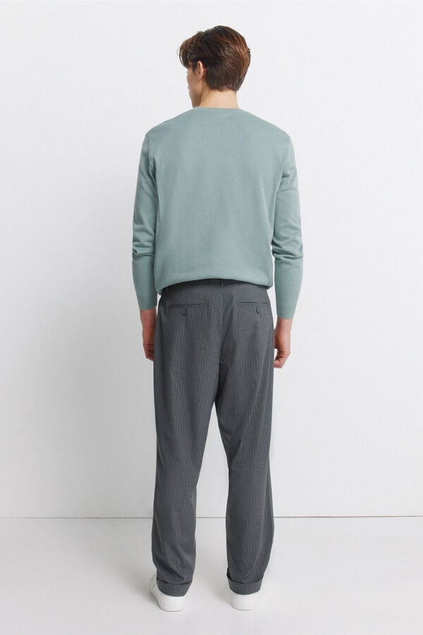 Springfield Pantal&oacute;n recto rayas relaxed fit gris