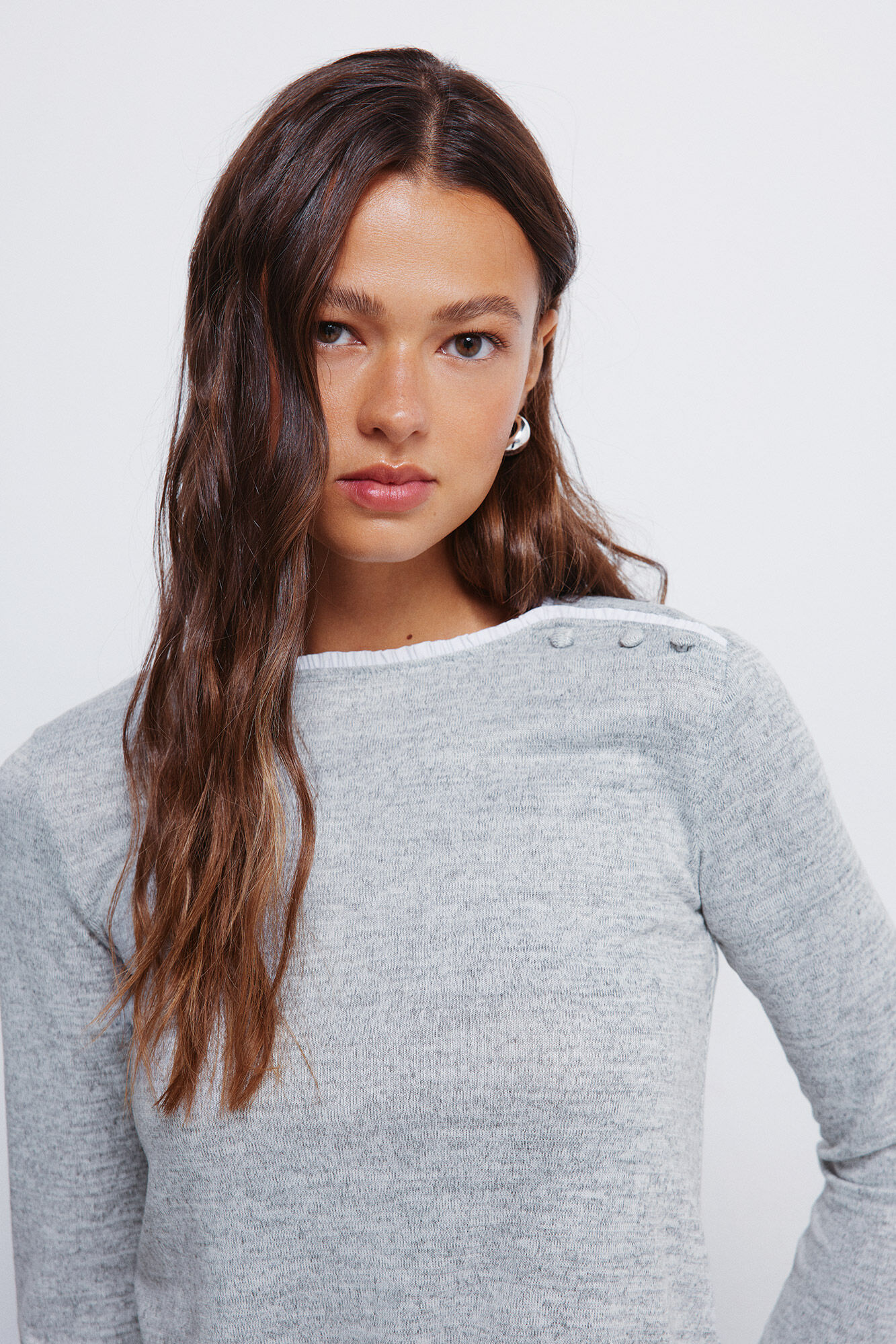 Springfield T-shirt com bot&otilde;es e gola alta 