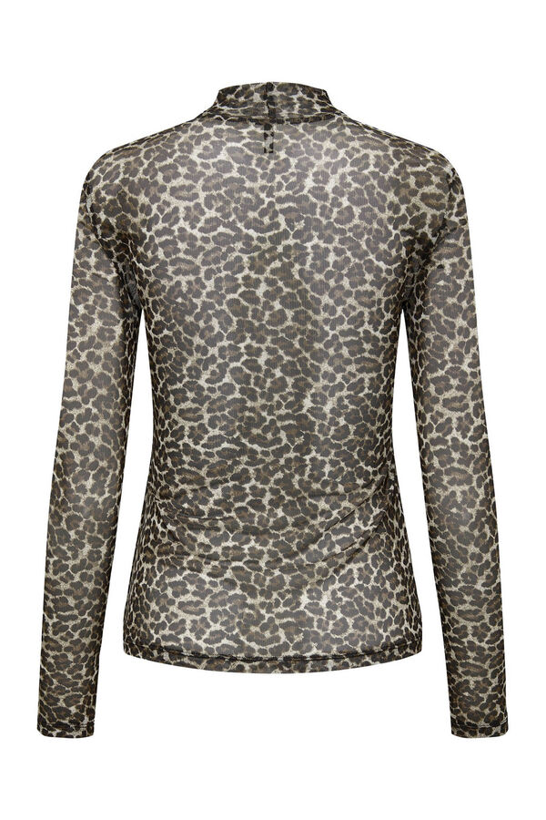 Only Top semitransparente ajustado gris