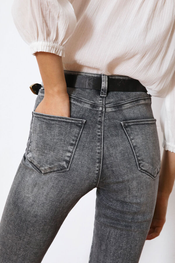 Springfield Jeans flare aberturas algodão orgânico cinza