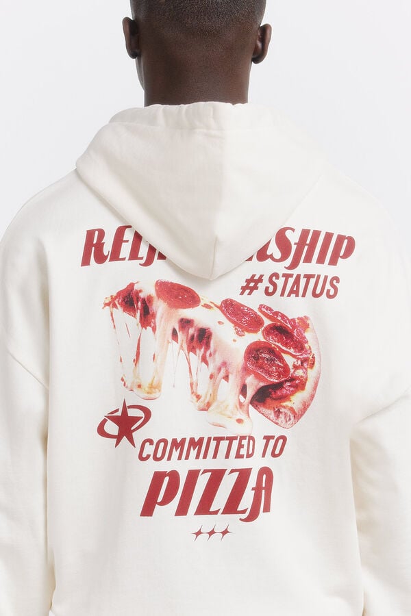 Springfield Sweatshirt com capuz pizza branco