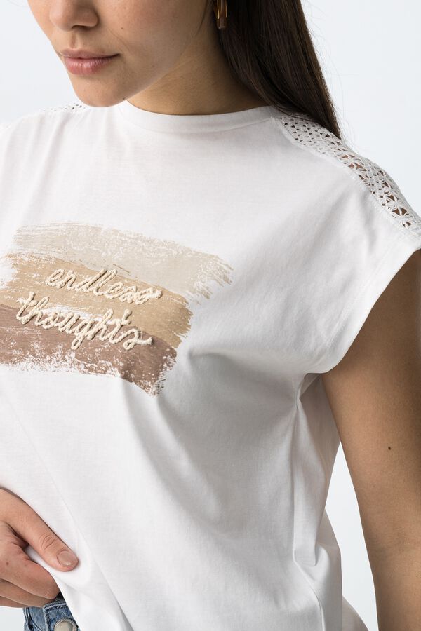 Tiffosi Camiseta com renda branco