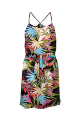 Only Vestido curto al&ccedil;as estampado vermelho