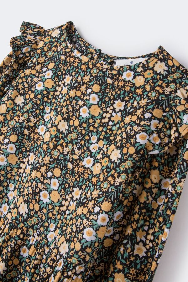 Springfield Kids Vestido floral verde ni&ntilde;a marr&oacute;n