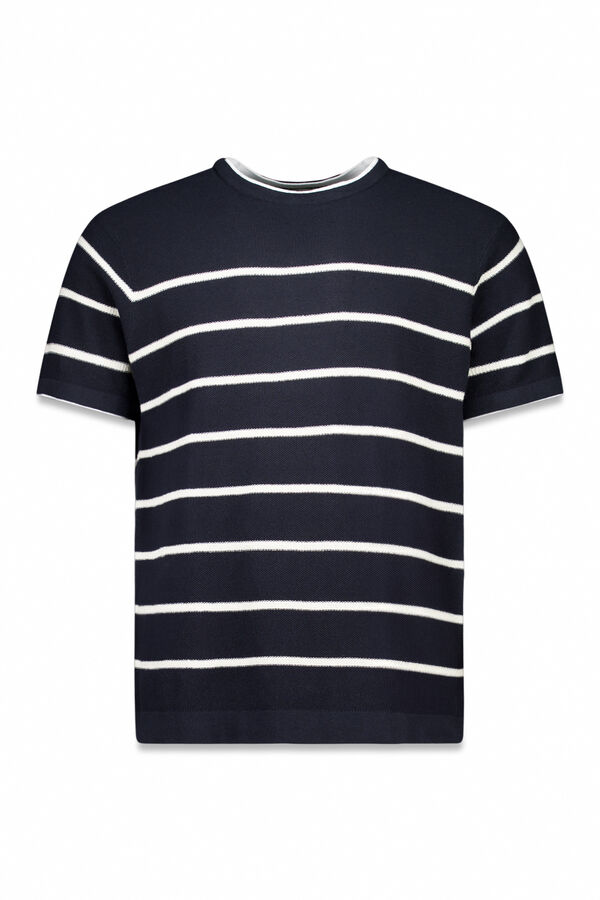 Springfield Jersey riscas manga curta azul