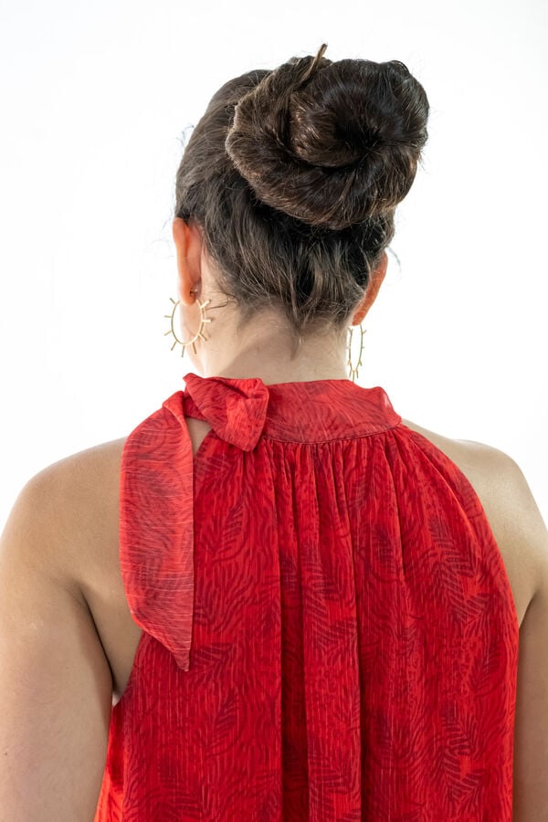 Cul Sac Vestido curto gola halter castanho